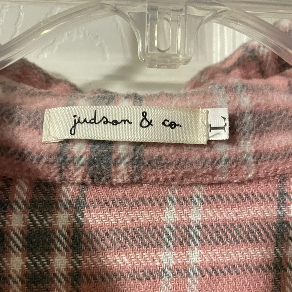 Judson & Co Shacket Jacket women’s pink plaid - Picture 3 of 4